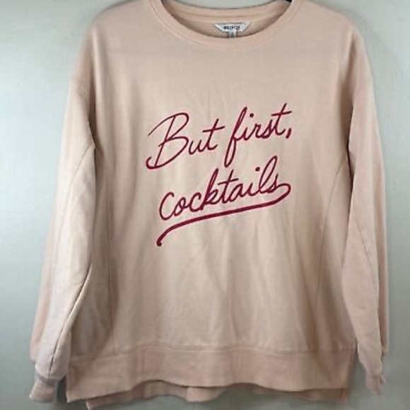 Wildfox blush pink “but first cocktails” graphic sweatshirt - Picture 1 of 6
